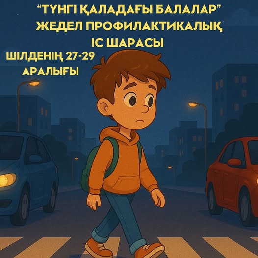 В ШЫМКЕНТЕ ПРОШЛО МЕРОПРИЯТИЕ «ДЕТИ В НОЧНОМ ГОРОДЕ»