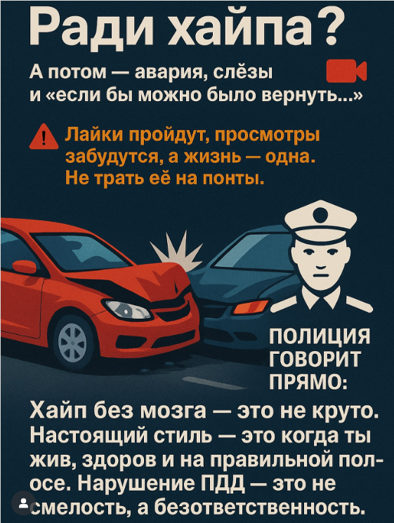 ЖЕРТВА ДОРОЖНОЙ БЕЗОПАСНОСТИ РАДИ «ХАЙПА » В СОЦСЕТЯХ